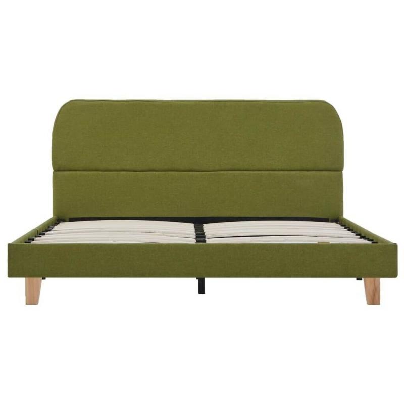 Bed Frame Green Fabric 135x190 cm-281063