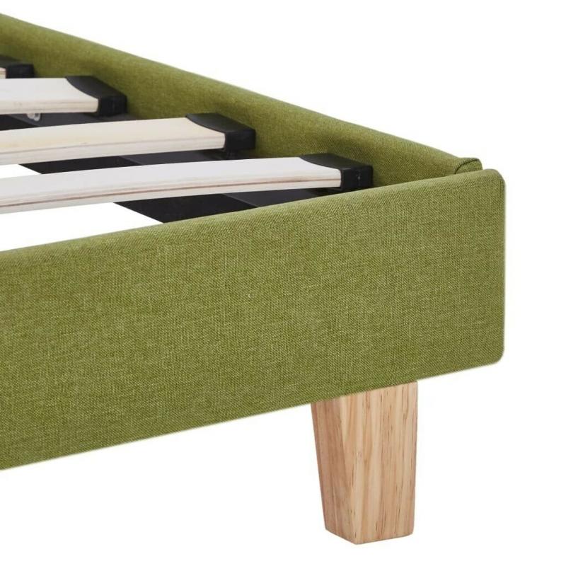 Bed Frame Green Fabric 135x190 cm-281063