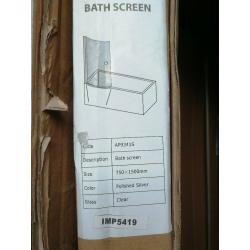 bath shower screen for P shaped bath, pivotting curved screen