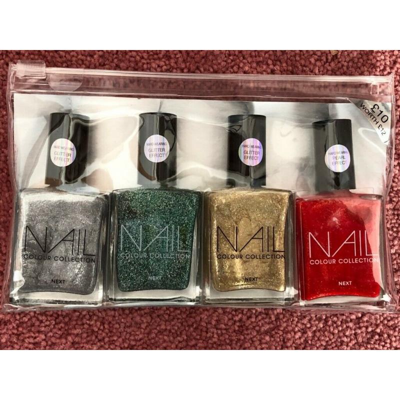 Next - Brand New - Set of 4 Nail Varnishes / Varnish - Glitter / Sparkle
