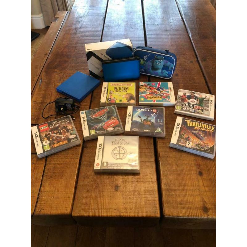 Nintendo DS with Carry case, 8 games, charger and case