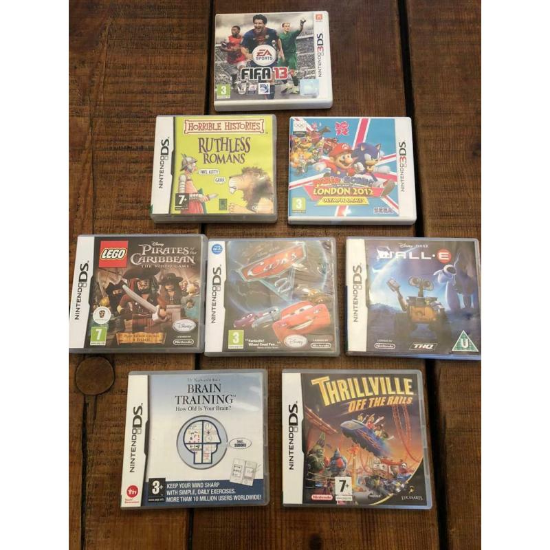 Nintendo DS with Carry case, 8 games, charger and case