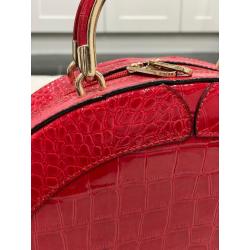 Ladies red mock croc handbag
