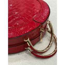 Ladies red mock croc handbag