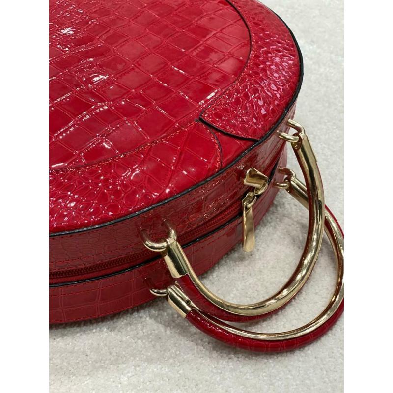 Ladies red mock croc handbag