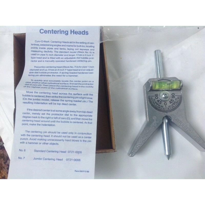 Brand new pipe fitters tool. Curv-O-Mark Centering Head Standard 4? Y-type head