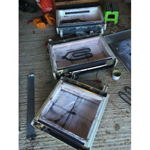 4 x Creda storage heaters with bricks and heater elements, need assembly