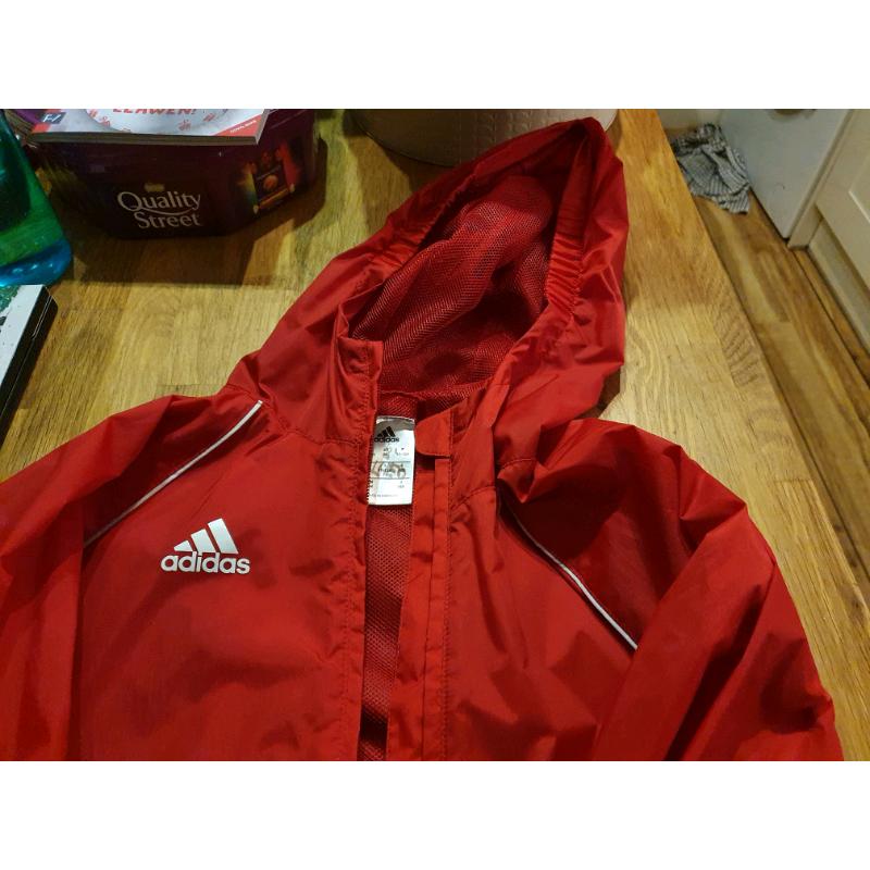 Adidas boys rain coat red age 11-12
