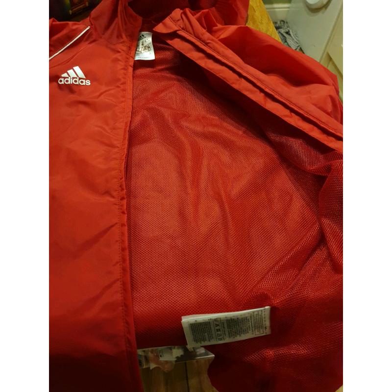 Adidas boys rain coat red age 11-12