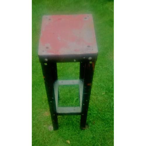 metal stool plliar table.feet for drilling to floor, heavy duty vintage