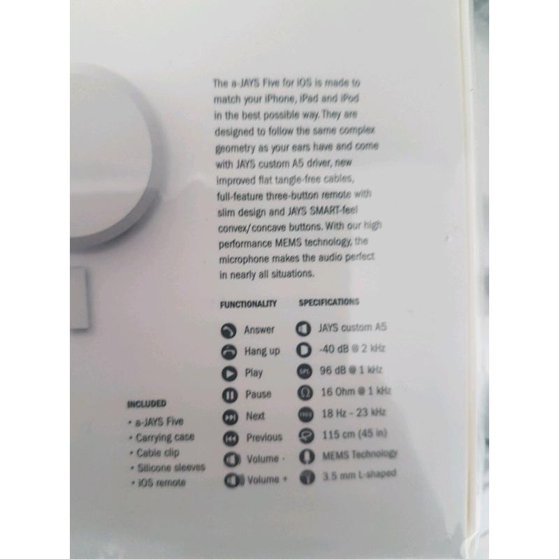A-JAYS FIVE FOR IOS HEADPHONES