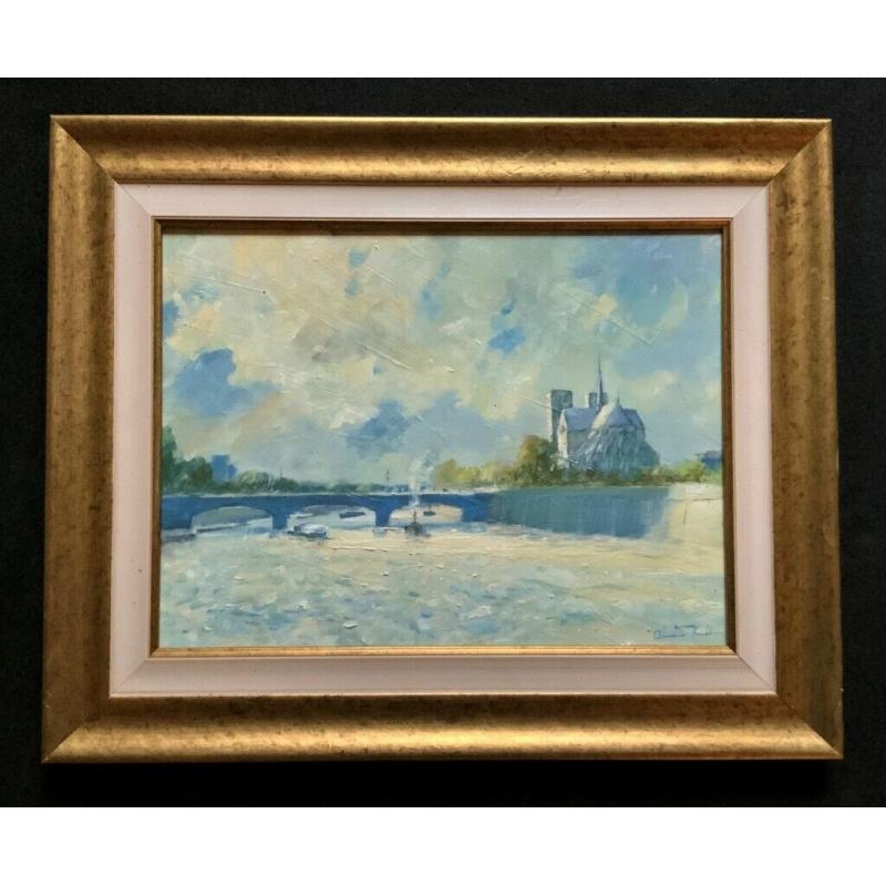 Alistair Kilburn (b. 1936) Notre Dame Paris Impressionist Oil Painting - Superb!