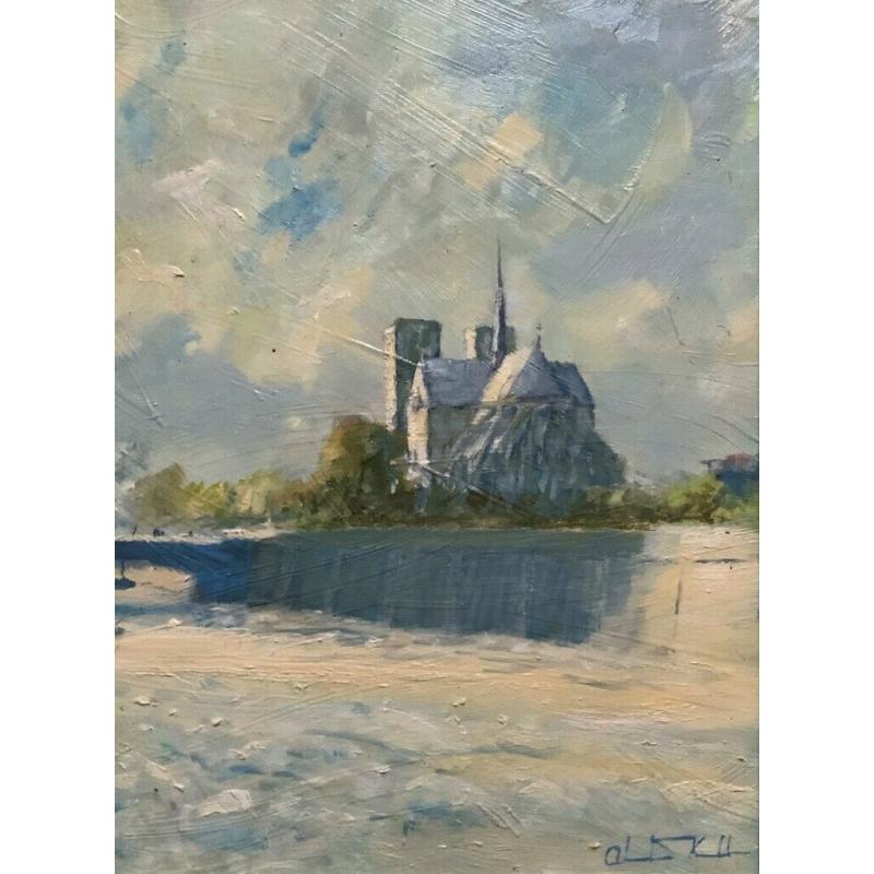 Alistair Kilburn (b. 1936) Notre Dame Paris Impressionist Oil Painting - Superb!