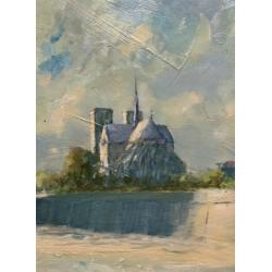 Alistair Kilburn (b. 1936) Notre Dame Paris Impressionist Oil Painting - Superb!