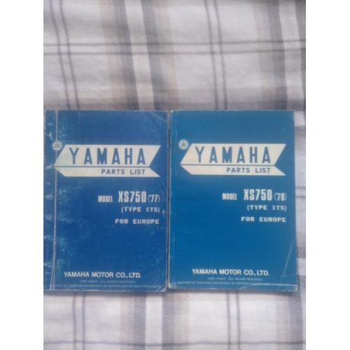 Yamaha xs750 parts books