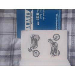Yamaha xs750 parts books