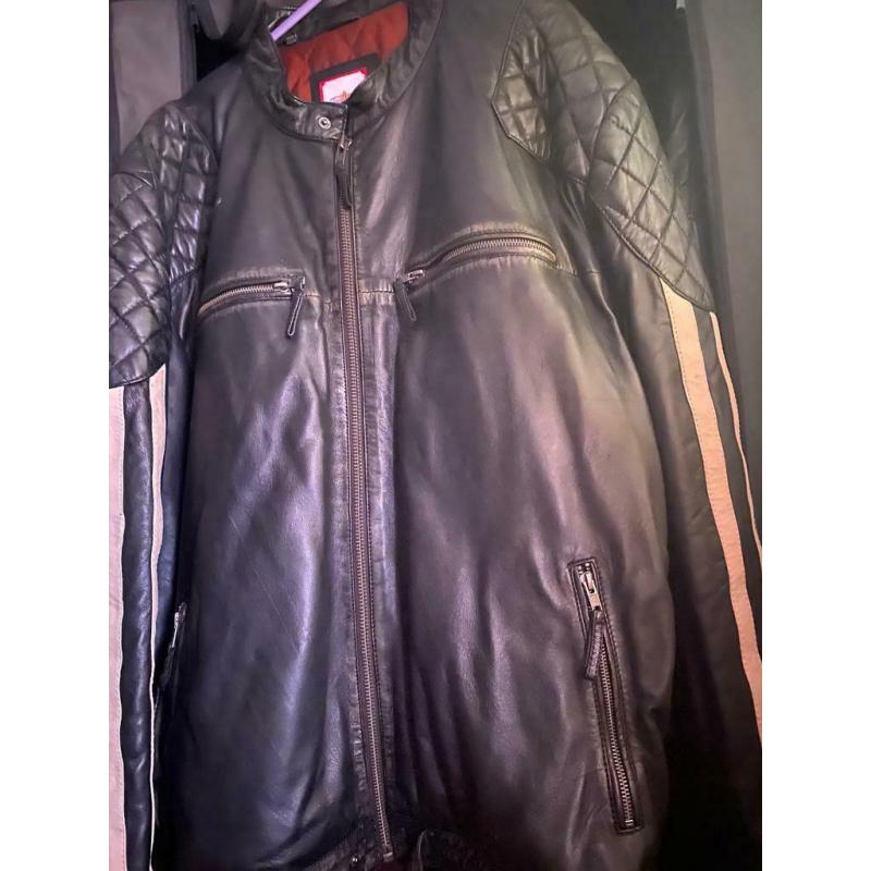 Men?s motorcycle leather jacket