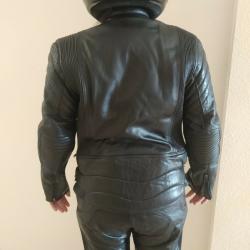 Biker leather jacket with protections.
