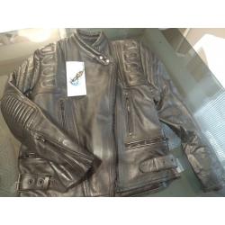 Biker leather jacket with protections.