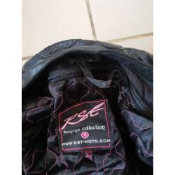 RST Ladies Black Leather Motorbike Jacket UK Size 8