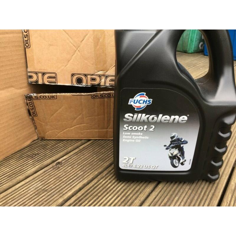 NEW/ UNOPENED 4 litres Silkolene SCOOT 2 - semi-synthetic 2-stroke engine oil, for scooters/ mopeds