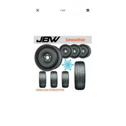 8"x18" JBW SMOOTHIE MATT BLACK STEEL WHEELS TO SUIT VW T5 SET OF 4