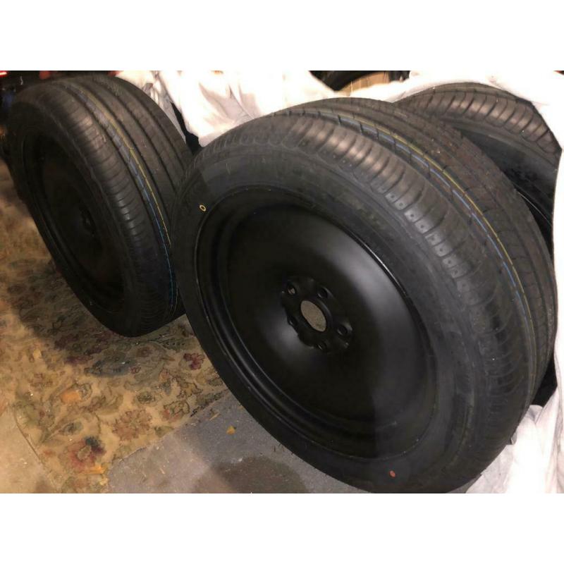 8"x18" JBW SMOOTHIE MATT BLACK STEEL WHEELS TO SUIT VW T5 SET OF 4