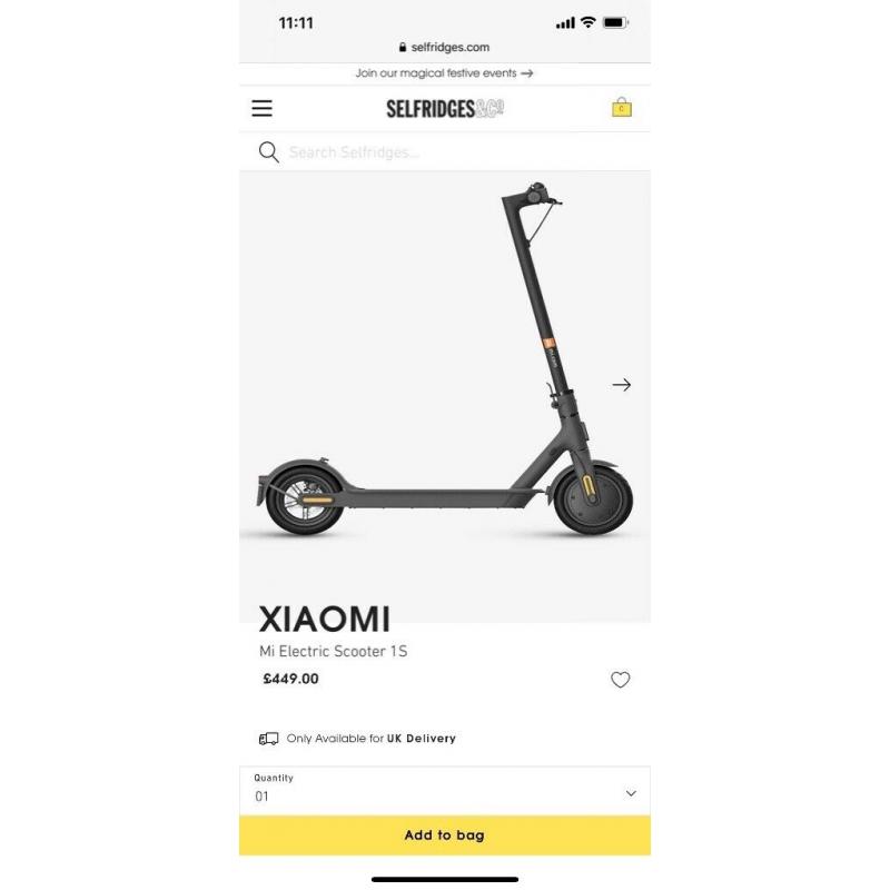 Xiaomi Mi 1S Electric Scooter - Black