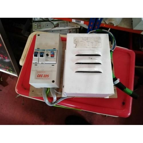 Caravan battery charger and consumer unit