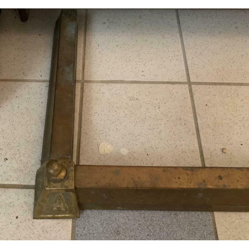 Heavy Brass Extending Adjustable Fire Hearth Surround Fender Kerb Corner Plate