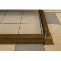 Heavy Brass Extending Adjustable Fire Hearth Surround Fender Kerb Corner Plate