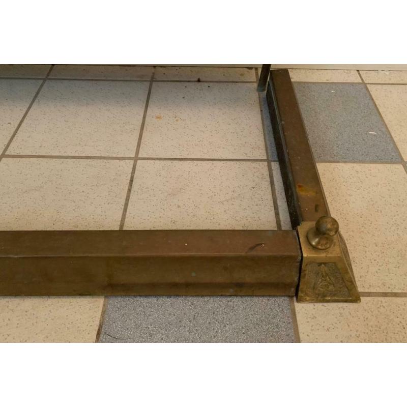 Heavy Brass Extending Adjustable Fire Hearth Surround Fender Kerb Corner Plate