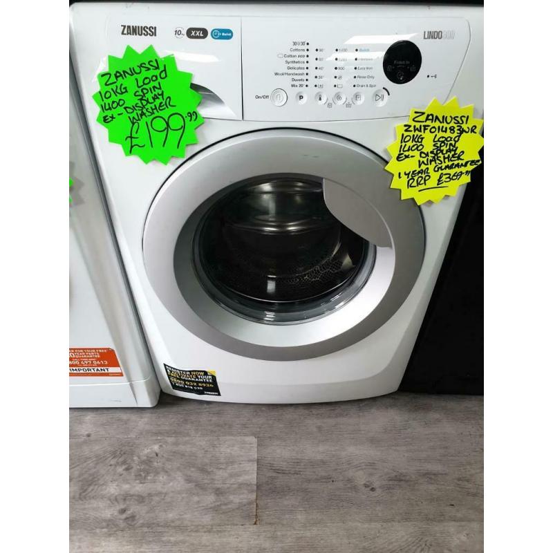Ex display Zanussi 10kg load 1400 spin washing machine