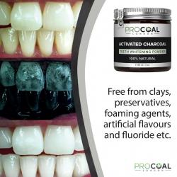 PROCOAL Activated Charcoal Teeth Whitening Powder 100% Natural 60ml