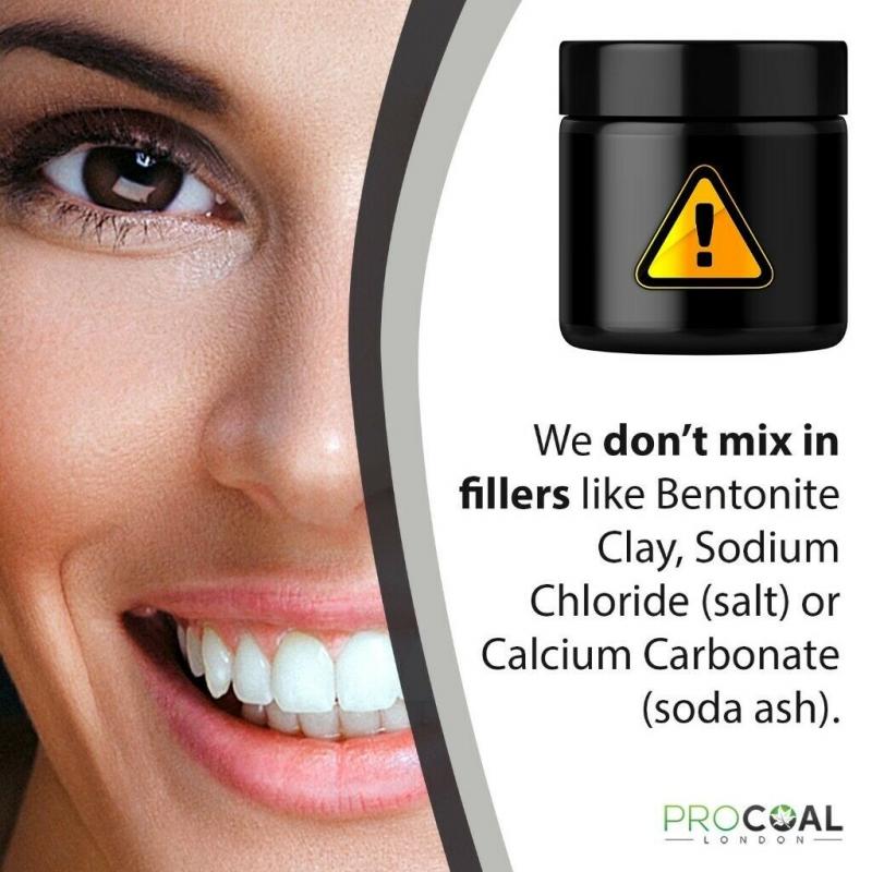PROCOAL Activated Charcoal Teeth Whitening Powder 100% Natural 60ml