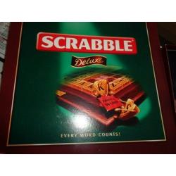 SCRABBLE DELUXE RARE EDITION GAME, WITH TURN TABLE. AS NEW