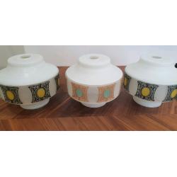 3 Vintage retro ceiling glass pendant light shades