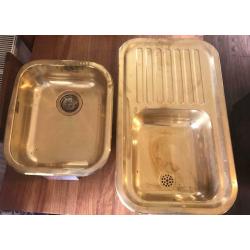 Pair of Solid Brass Kitchen Sinks