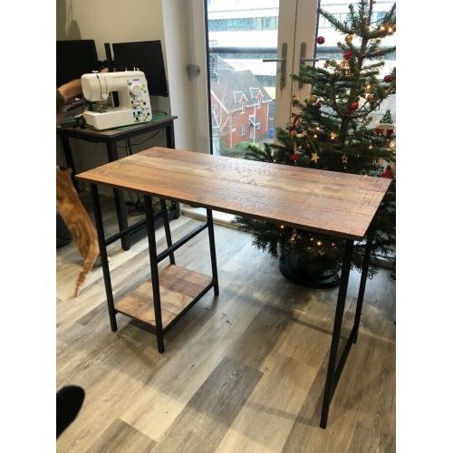 Desk with metal legs and printed wood top Wayfair