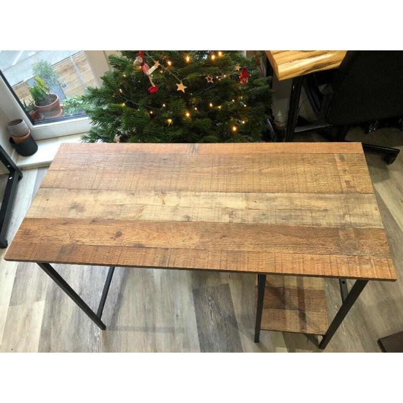 Desk with metal legs and printed wood top Wayfair