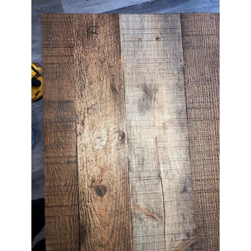 Desk with metal legs and printed wood top Wayfair
