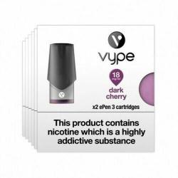 VYPE EPEN 3 CARTRIDGES DARK CHERRY VAPE PEN PODS 18ML X 6 Packs of x 2 Pods = 12 Pods.