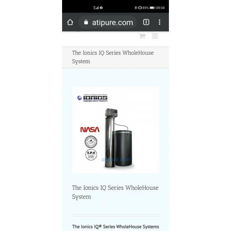 Ionics NASA water softener