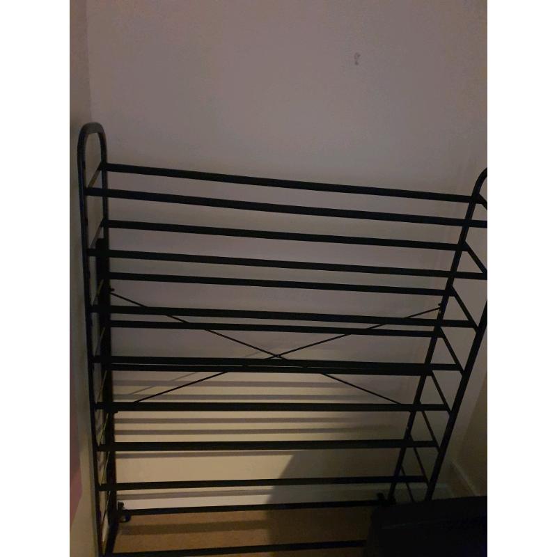 SOLD RRP?35 black Costco wheel big shoe rack-fits dozensof shoes