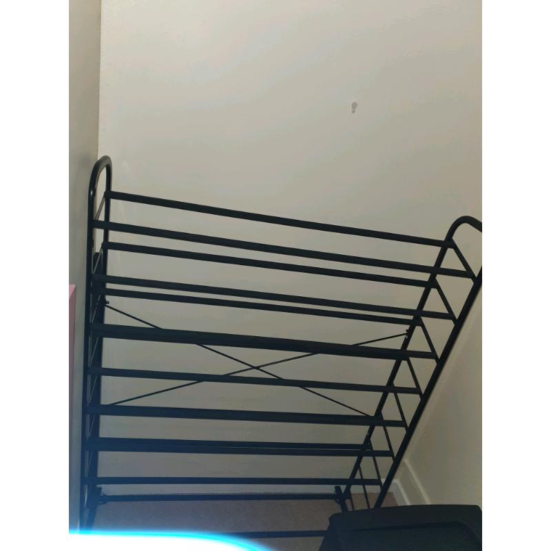 SOLD RRP?35 black Costco wheel big shoe rack-fits dozensof shoes