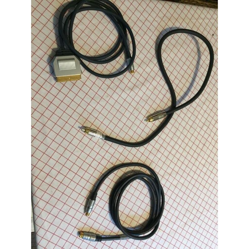 6 different AV cables- incl.Scart to S-video / Co-ax cable / s-video/ usb- microUSB