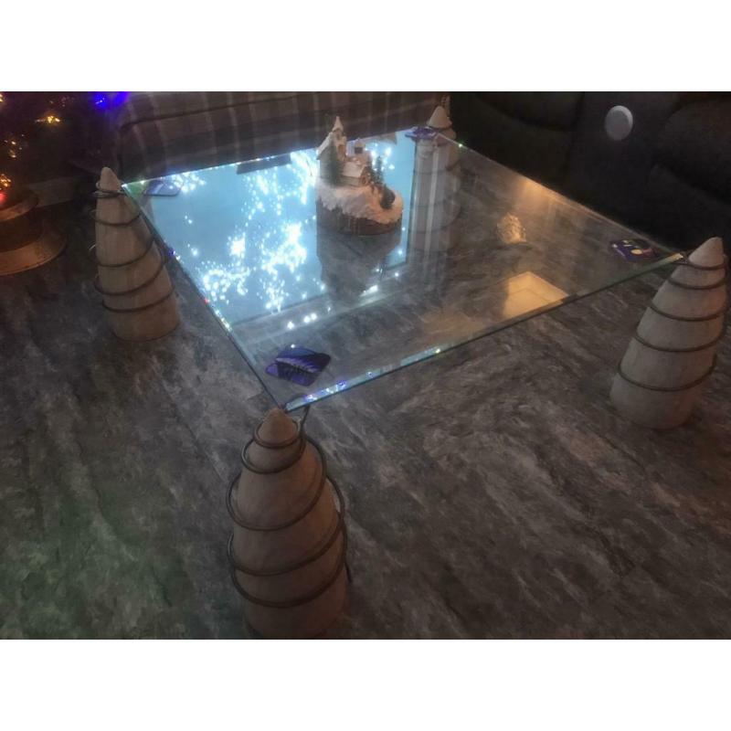 designer unusual glass table