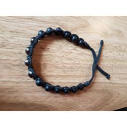 Wood and metal beads bracelet