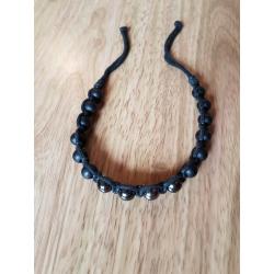 Wood and metal beads bracelet