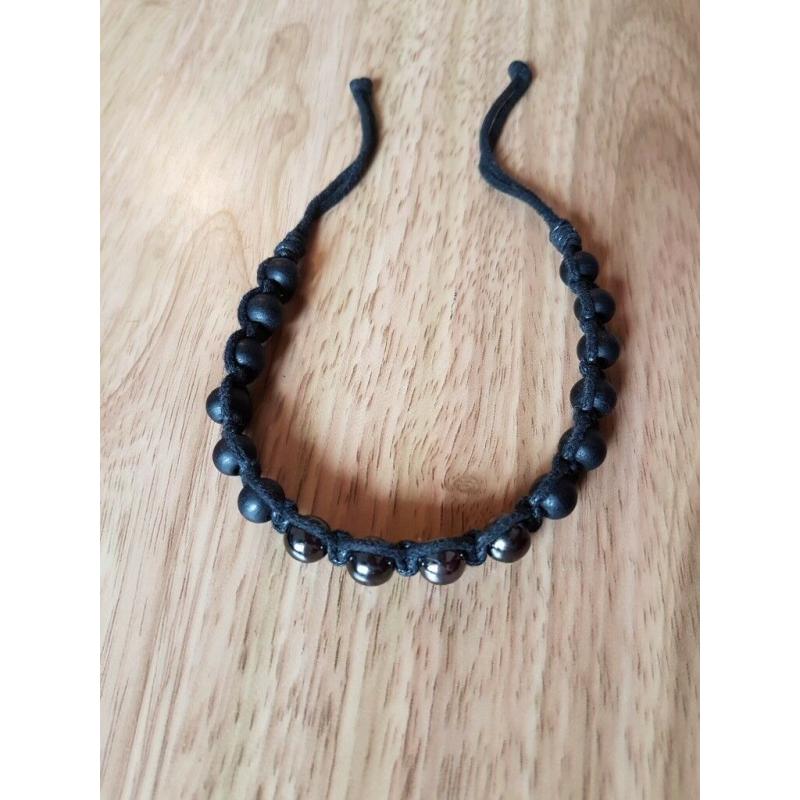 Wood and metal beads bracelet